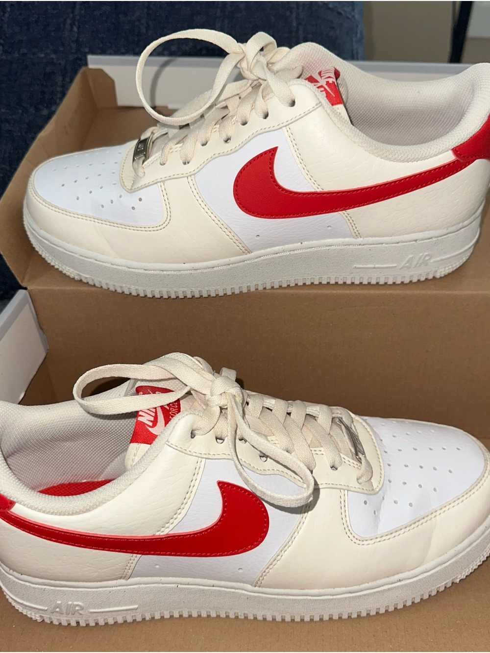 Nike Air Force 1 ‘07 Next Nature Pale ivory & University red sneakers